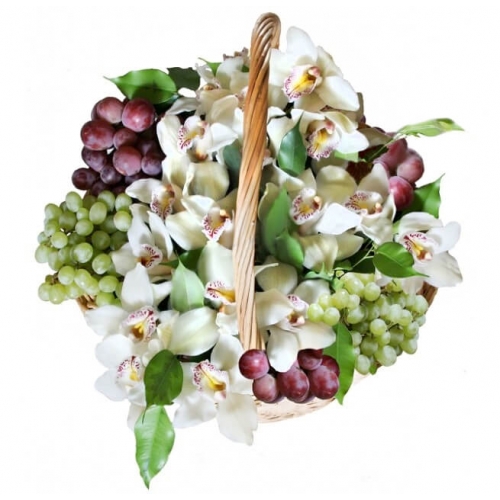 Фруктово-цветочная корзина "Сказка"